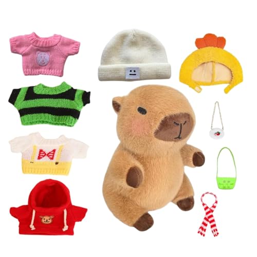 Süßes Capybara Plüschtier Mit Kleidung, Verkleiden Sie Capybara Plüschtiere, Capybara Anziehplüsch,Weiches Capybara Plüschtier,Zum Anziehen Capybara Plüschtier, Mit 10 Kleidungsstücken Und Accessoires Süßes Capybara Plüschtier Mit Kleidung, Verkleiden Sie Capybara Plüschtiere, Capybara Anziehplüsch,Weiches Capybara Plüschtier,Zum Anziehen Capybara Plüschtier, Mit 10 Kleidungsstücken Und Accessoires von laxreheye