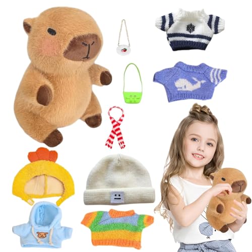 Süßes Capybara Plüschtier Mit Kleidung, Verkleiden Sie Capybara Plüschtiere, Capybara Anziehplüsch,Weiches Capybara Plüschtier,Zum Anziehen Capybara Plüschtier, Mit 10 Kleidungsstücken Und Accessoires Süßes Capybara Plüschtier Mit Kleidung, Verkleiden Sie Capybara Plüschtiere, Capybara Anziehplüsch,Weiches Capybara Plüschtier,Zum Anziehen Capybara Plüschtier, Mit 10 Kleidungsstücken Und Accessoires von laxreheye