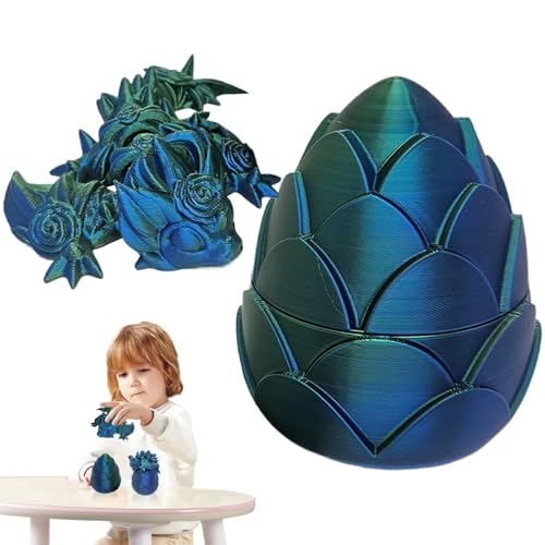 laxreheye 3D-Drachenei, Drachenei, 3D-gedrucktes Drachenei, 3D-Druck, Spielzeug, Drache, Fidget – Wunderschöner Gelenkdrache von 11,8 cm (4,5 Zoll) für Erwachsene von laxreheye
