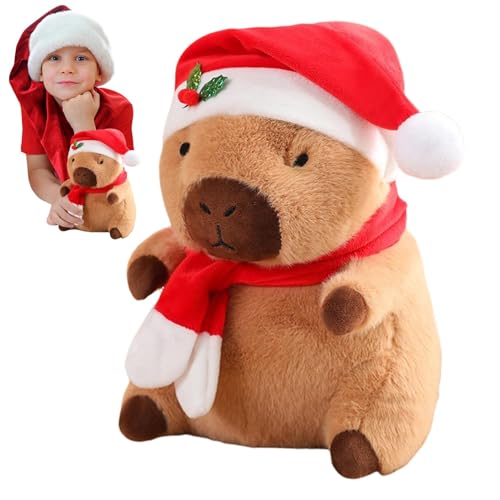 laxreheye Capybara Plüschtier, Capybara Plüschtier | Kissen aus Plüsch, Cartoon-Tier, mit Weihnachtsmannmütze, Plüschspielzeug, weiche Heimdekoration laxreheye Capybara Plüschtier, Capybara Plüschtier | Kissen aus Plüsch, Cartoon-Tier, mit Weihnachtsmannmütze, Plüschspielzeug, weiche Heimdekoration von laxreheye