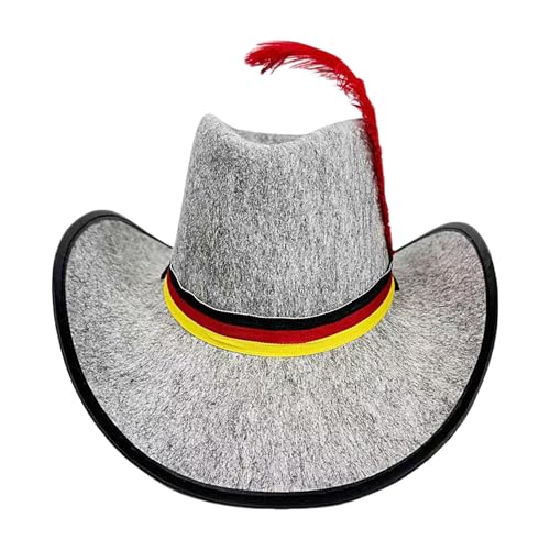laxreheye Filzhüte Für Herren, Western Filz Party Hut, Western Design Kopfschmuck In Schwarz Rot Gelb Mit Verstellbarem Band Für Karneval Schulkostüm Bühnenperformance Cosplay Party Bar Fotostudio laxreheye Filzhüte Für Herren, Western Filz Party Hut, Western Design Kopfschmuck In Schwarz Rot Gelb Mit Verstellbarem Band Für Karneval Schulkostüm Bühnenperformance Cosplay Party Bar Fotostudio von laxreheye