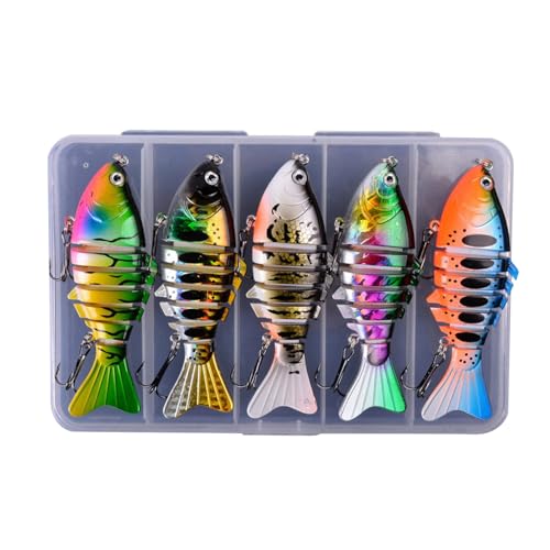 laxreheye Gegliederter Swimbait,Robotik Köder Für Angeln - 10cm Mehrfach-Gelenk Köder Realistisch Für Süß- & Salzwasser Forellen Angeln In Seen Flüssen Strömen von laxreheye