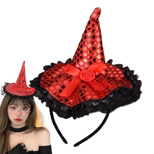 laxreheye Halloween-Hexen-Stirnband, Halloween-Hexen-Stirnband, Pailletten, Spitze, Hula-Hoop, eleganter Hut für Mädchen, Jungen laxreheye Halloween-Hexen-Stirnband, Halloween-Hexen-Stirnband, Pailletten, Spitze, Hula-Hoop, eleganter Hut für Mädchen, Jungen von laxreheye