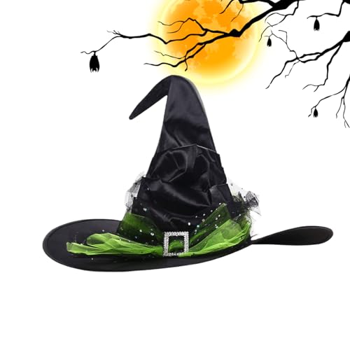 laxreheye Hexenhüte Für Halloween, Hexenhut Für Damen Herren, Verstellbarer Klassiker Für Karneval Cosplay Partys Dekoration Accessoires von laxreheye