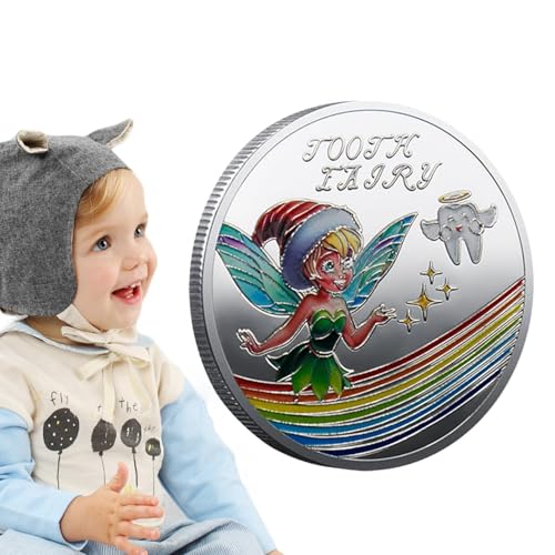laxreheye Märchen-Sammlerstück, Gedenkmünze aus Metall – doppelseitige Belohnungsmünze für verlorene Zähne, Cartoon-Münze, tragbar, für die laxreheye Märchen-Sammlerstück, Gedenkmünze aus Metall – doppelseitige Belohnungsmünze für verlorene Zähne, Cartoon-Münze, tragbar, für die von laxreheye