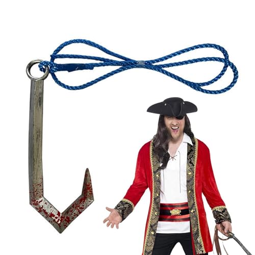 laxreheye Piratenhakenspielzeug, Seilhaken | Realistischer Piratenhaken mit blauem Seil-Kostüm | Piratenkostüm-Zubehör, lebendiges Anziehspielzeug laxreheye Piratenhakenspielzeug, Seilhaken | Realistischer Piratenhaken mit blauem Seil-Kostüm | Piratenkostüm-Zubehör, lebendiges Anziehspielzeug von laxreheye