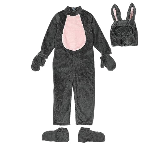 laxreheye Schlafanzug für, Pyjamas – Flanell-Kostüm für Osterhasen, Flanell-Pyjama mit Tierohren, niedliches Kaninchenoutfit mit Füßen, Hut, Socken, Handschuhen laxreheye Schlafanzug für, Pyjamas – Flanell-Kostüm für Osterhasen, Flanell-Pyjama mit Tierohren, niedliches Kaninchenoutfit mit Füßen, Hut, Socken, Handschuhen von laxreheye