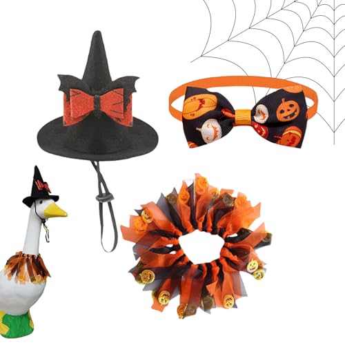 laxreheye Vorgarten Gänse Kostüme - Gartengänse Kostüm Halloween - Orangefarbenes Fliegenhemd Und Rock Set Für 58 Cm Tierfiguren Festliche Atmosphäre Dekoration Für Garten Terrasse Und von laxreheye