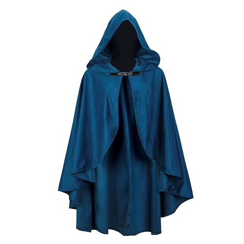 lckellong Renaissance-Umhang mit Kapuze, mittelalterlicher Kapuzenumhang, kurz mit Kurve, für Erwachsene, Herren, Damen, Herren, Halloween, Mittelalter-Kostüm, Blau lckellong Renaissance-Umhang mit Kapuze, mittelalterlicher Kapuzenumhang, kurz mit Kurve, für Erwachsene, Herren, Damen, Herren, Halloween, Mittelalter-Kostüm, Blau von lckellong