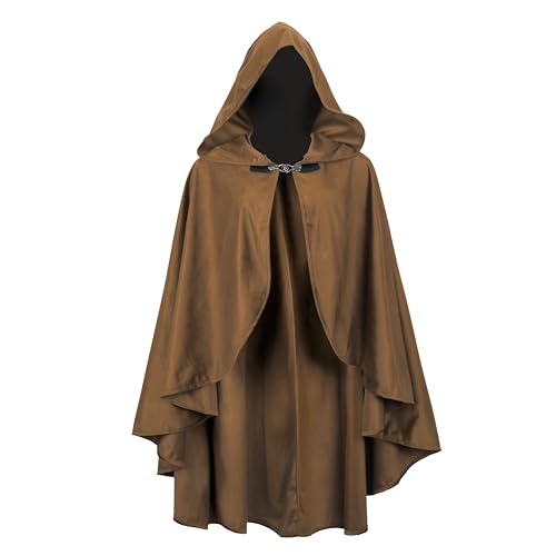 lckellong Renaissance-Umhang mit Kapuze, mittelalterlicher Kapuzenumhang, kurz mit Kurve, für Erwachsene, Herren, Damen, Herren, Halloween, Mittelalter-Kostüm, Braun lckellong Renaissance-Umhang mit Kapuze, mittelalterlicher Kapuzenumhang, kurz mit Kurve, für Erwachsene, Herren, Damen, Herren, Halloween, Mittelalter-Kostüm, Braun von lckellong