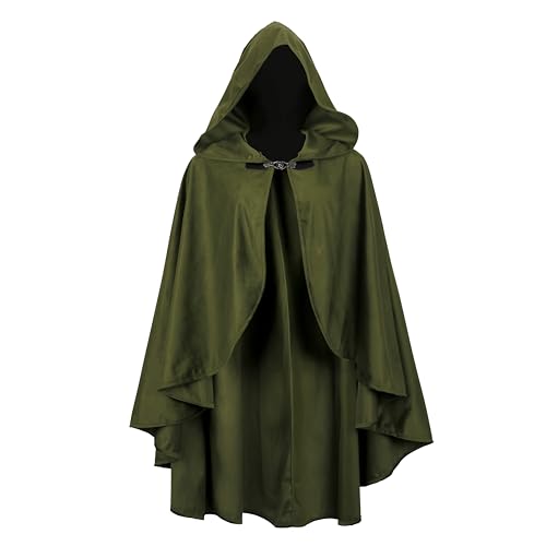 lckellong Renaissance-Umhang mit Kapuze, mittelalterlicher Kapuzenumhang, kurz mit Kurve, für Erwachsene, Herren, Damen, Herren, Halloween, Mittelalter-Kostüm, Grün lckellong Renaissance-Umhang mit Kapuze, mittelalterlicher Kapuzenumhang, kurz mit Kurve, für Erwachsene, Herren, Damen, Herren, Halloween, Mittelalter-Kostüm, Grün von lckellong