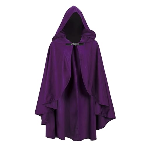 lckellong Renaissance-Umhang mit Kapuze, mittelalterlicher Kapuzenumhang, kurz mit Kurve, für Erwachsene, Herren, Damen, Herren, Halloween, Mittelalter-Kostüm, Violett lckellong Renaissance-Umhang mit Kapuze, mittelalterlicher Kapuzenumhang, kurz mit Kurve, für Erwachsene, Herren, Damen, Herren, Halloween, Mittelalter-Kostüm, Violett von lckellong