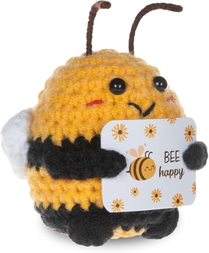 ledytdggu Glück Biene Positive Geschenke,Kreative Aufmunterung Geschenke Strickpuppe,Männer,Partner,Beste Freundin,Kollegen,Studenten ledytdggu Glück Biene Positive Geschenke,Kreative Aufmunterung Geschenke Strickpuppe,Männer,Partner,Beste Freundin,Kollegen,Studenten von ledytdggu