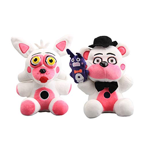 2 Stück Fünf Nächte bei Freddys Plüsch Spielzeug Funtime Foxy Freddy Fuchs Bär Plüschtier FNAF Kuscheltier Geschenk von lefeng