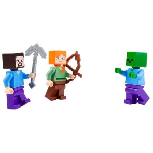 Lego Minecraft Minifiguren-Set – Steve & Alex vs. Zombie-Trio! Episches Battle-Pack für echte Fans von LEGO