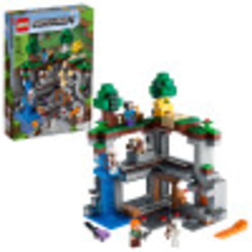 LEGO Minecraft The First Adventure 21169 Hands-On Minecraft Playset; Fun Toy Featuring Steve, Alex, a Skeleton, Dyed Cat, Moobloom and Horned Sheep, New 2021 (542 Pieces) von LEGO
