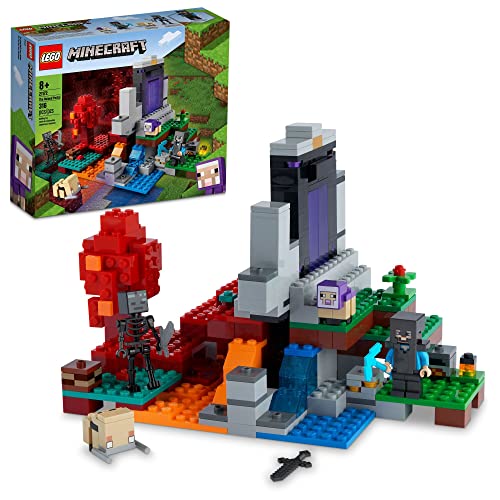 LEGO Minecraft The Ruined Portal 21172 Building Kit; Fun Minecraft Toy for Kids with Steve and a Wither Skeleton; New 2021 (316 Pieces) von LEGO