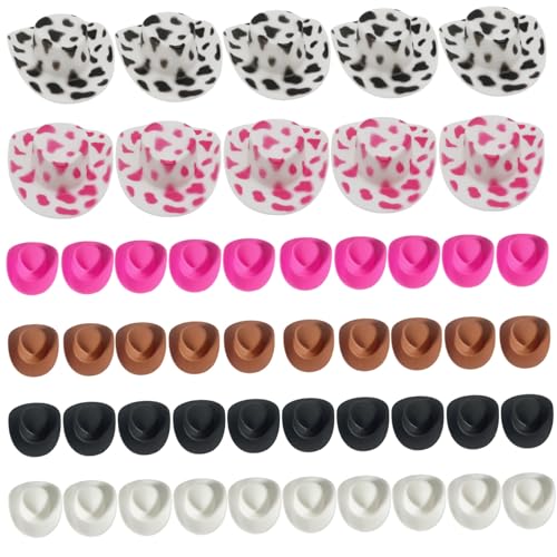 50 PCs Mini Cowboy Hüte Plastik Tiny Cowboy Hut süße Mini -Hüte für Handwerk Western für Handwerksparty Dollhouse Dekoration (Multi -Farbe) für von legtovt