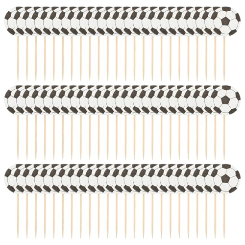 Fußball Cupcake Toppers 72pcs Einweg 4, 3x1, 4 Zoll Fußballkuchen -Topper für Geburtstagsfeierdekorationen, Cocktail, Obst Fußball Cupcake Toppers 72pcs Einweg 4, 3x1, 4 Zoll Fußballkuchen -Topper für Geburtstagsfeierdekorationen, Cocktail, Obst von legtovt