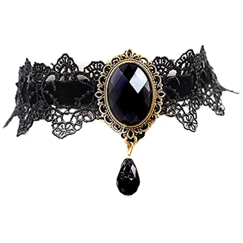 legtovt Gotische Schwarze Spitzen Halskette Halsharmon Halween Vampire Halskette von legtovt