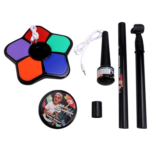 lehua Kindermikrofon mit Lichtständer-Spielzeug, Höhenverstellbares Mikrofon, Gehirntraining-Lernspielzeug, Geburtstagsgeschenk, Schwarz lehua Kindermikrofon mit Lichtständer-Spielzeug, Höhenverstellbares Mikrofon, Gehirntraining-Lernspielzeug, Geburtstagsgeschenk, Schwarz von lehua