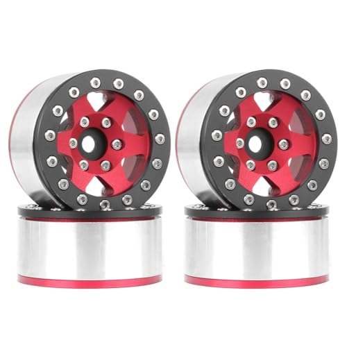 lehua Roter Schwarzer 1,55 Metallrad Reifen Kletterauto AX90069 für JIMNY CC01 von lehua