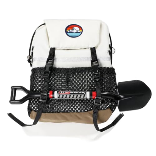 lehua Simulation Rucksack Schaufel Aufbewahrungstasche Gepäcktasche Handtasche Dekoration für 1/8 1/10 RC Crawler Auto, Weiße Tasche + Schaufel von lehua
