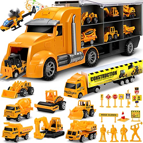 lenbest LKW Auto Spielzeug - Bagger Spielzeug | Baufahrzeug - 11 in 1 Spielzeugauto Kinderspielzeug Geschenk Spielzeug ab 2 3 4 Jahre Junge von lenbest