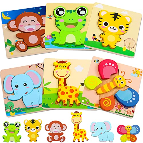 lenbest 6 Stück Holzpuzzle - Tier Montessori Spielzeug - Kinderspielzeug Holzspielzeug Steckpuzzle Lernspielzeug Spielzeug 1 Set ab 2 3 Jahre - Weihnachten Geschenke Mädchen Junge lenbest 6 Stück Holzpuzzle - Tier Montessori Spielzeug - Kinderspielzeug Holzspielzeug Steckpuzzle Lernspielzeug Spielzeug 1 Set ab 2 3 Jahre - Weihnachten Geschenke Mädchen Junge von lenbest