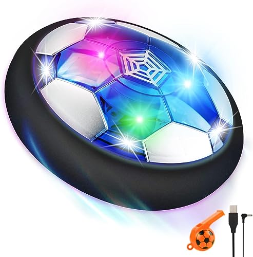 lenbest Air Power- Fussball Geschenke - LED Wiederaufladbar Indoor Fußball - Kinderspielzeug Kinder Spielzeug ab 3 4 5 6 7 8 9 10 Jahre Jungen - Hover Ball von lenbest