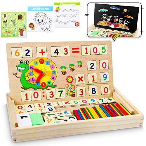 lenbest Mathe Montessori Spielzeug Spiele mit Zählstäbchen Einmaleins - Lernspiele Kinderspiele Holzspielzeug ab 4 5 6 Jahre Jungen Mädchen - Schulanfang Geschenke von lenbest
