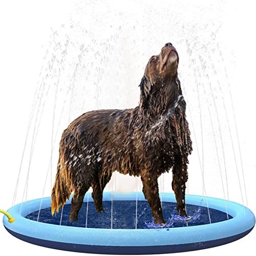 lencyotool Anti-Rutsch-Spritzschutz für Hundekinder - Hundesprinkler Wassersprühmatte | Verdickte, langlebige Badewannen-Spielmatte, Sommer-Wasserspielzeug für Haustiere, einfach zu bedienen von lencyotool