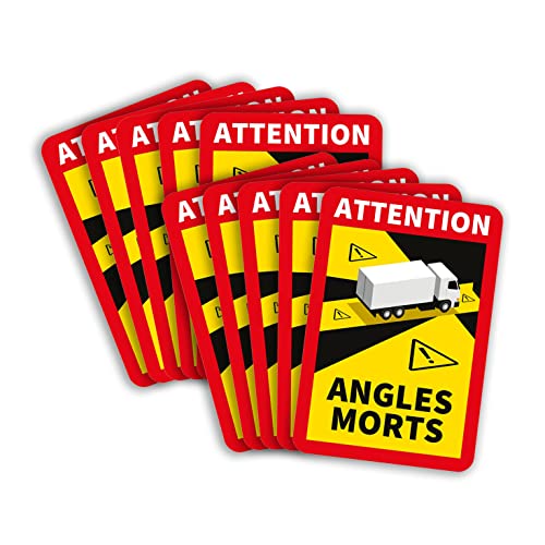 lepni.me 10 Stück LKW Toter Winkel Aufkleber Frankreich | Extra Starke Haftung und UV Schutz | Attention Angles Morts Sticker | Winkel Warntafel Fahrzeugaufkleber (10PCS LKW) von lepni.me