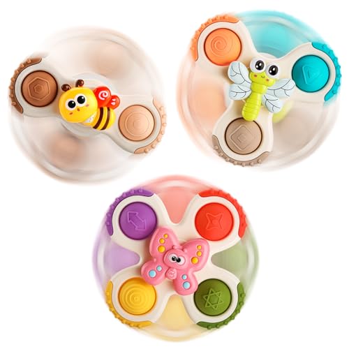 lerrbo 3 Stück Sensibles Baby-Badezeug für Kleinkinder im Alter von 12–18 Monate alte Kinder,Saugnapf-Spinner-Popp-Spielzeug für Jungen und Mädchen im Alter von 1 Jahr lerrbo 3 Stück Sensibles Baby-Badezeug für Kleinkinder im Alter von 12–18 Monate alte Kinder,Saugnapf-Spinner-Popp-Spielzeug für Jungen und Mädchen im Alter von 1 Jahr von lerrbo