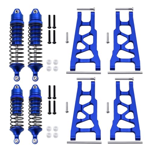 lerwliop RCGOFOLLOW 8 teiliges Aufhängungsdämpfer Set aus Aluminiumlegierung für Slash 1/10 Crawler, stabiles RC Autozubehör, Ersatzteile, Dunkelblau von lerwliop