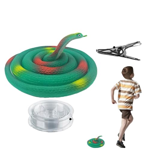 Cobra Streichspielzeug mit Seilclip | Schlange an einer Schnur Streich | Fake Snake on a String Streich der Menschen jagt | Simulation Snake Prop Tricky Toy Streich Geschenk für Jungen und Mädchen von leryveo