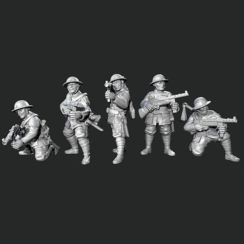 liangcaihua 1/35 Chinesischer Soldat aus dem Zweiten Weltkrieg Resin-Modellbausatz Unbemalter und unmontierter Resin-Modellbausatz (5 Figuren) //x4f3L3 von liangcaihua