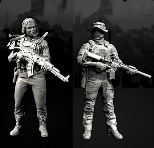 liangcaihua 1/35 Europäischer Kommandosoldat Resin-Modellbausatz Unbemalter und unmontierter Resin-Modellbausatz (2 Figuren) //x6f7L11 von liangcaihua