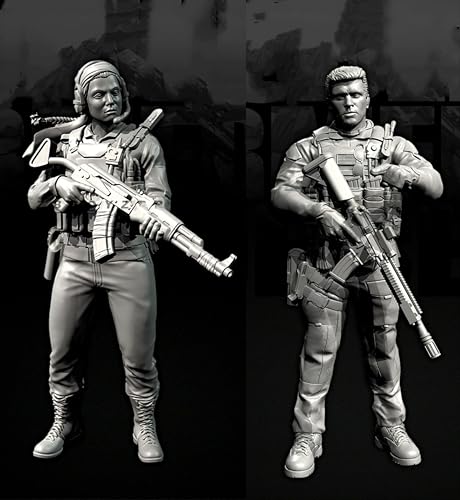 liangcaihua 1/35 Europäischer Kommandosoldat Resin-Modellbausatz Unbemalter und unmontierter Resin-Modellbausatz (2 Figuren) //x6f7L13 von liangcaihua