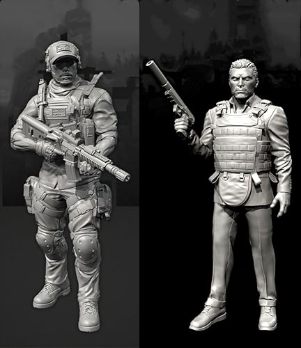 liangcaihua 1/35 Europäischer Kommandosoldat Resin-Modellbausatz Unbemalter und unmontierter Resin-Modellbausatz (2 Figuren) //x6f7L16 von liangcaihua