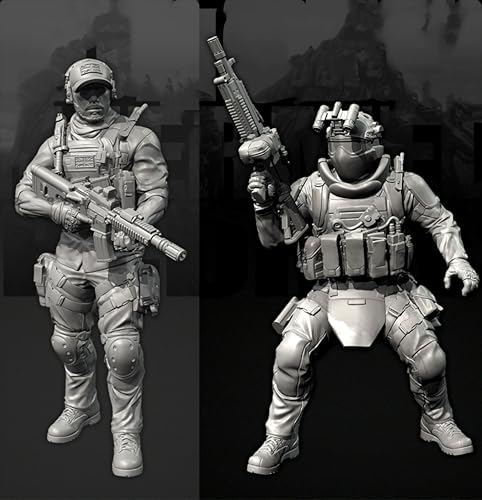 liangcaihua 1/35 Europäischer Kommandosoldat Resin-Modellbausatz Unbemalter und unmontierter Resin-Modellbausatz (2 Figuren) //x6f7L17 von liangcaihua