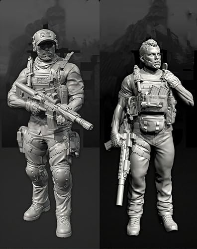 liangcaihua 1/35 Europäischer Kommandosoldat Resin-Modellbausatz Unbemalter und unmontierter Resin-Modellbausatz (2 Figuren) //x6f7L18 von liangcaihua