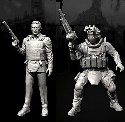 liangcaihua 1/35 Europäischer Kommandosoldat Resin-Modellbausatz Unbemalter und unmontierter Resin-Modellbausatz (2 Figuren) //x6f7L24 von liangcaihua