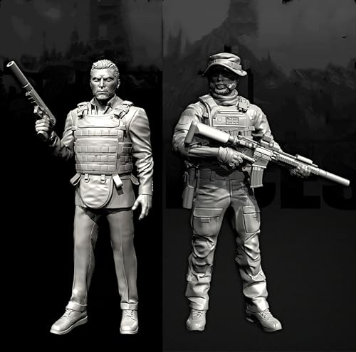 liangcaihua 1/35 Europäischer Kommandosoldat Resin-Modellbausatz Unbemalter und unmontierter Resin-Modellbausatz (2 Figuren) //x6f7L27 von liangcaihua