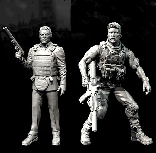 liangcaihua 1/35 Europäischer Kommandosoldat Resin-Modellbausatz Unbemalter und unmontierter Resin-Modellbausatz (2 Figuren) //x6f7L30 von liangcaihua