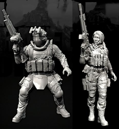 liangcaihua 1/35 Europäischer Kommandosoldat Resin-Modellbausatz Unbemalter und unmontierter Resin-Modellbausatz (2 Figuren) //x6f7L33 von liangcaihua