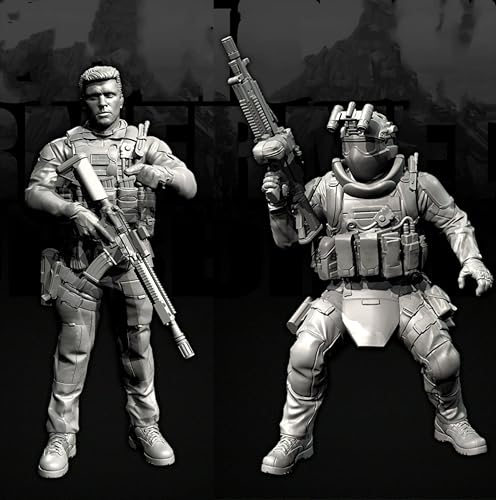 liangcaihua 1/35 Europäischer Kommandosoldat Resin-Modellbausatz Unbemalter und unmontierter Resin-Modellbausatz (2 Figuren) //x6f7L35 von liangcaihua