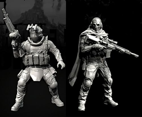 liangcaihua 1/35 Europäischer Kommandosoldat Resin-Modellbausatz Unbemalter und unmontierter Resin-Modellbausatz (2 Figuren) //x6f7L36 von liangcaihua