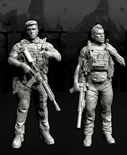 liangcaihua 1/35 Europäischer Kommandosoldat Resin-Modellbausatz Unbemalter und unmontierter Resin-Modellbausatz (2 Figuren) //x6f7L40 von liangcaihua