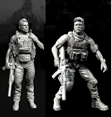 liangcaihua 1/35 Europäischer Kommandosoldat Resin-Modellbausatz Unbemalter und unmontierter Resin-Modellbausatz (2 Figuren) //x6f7L41 von liangcaihua